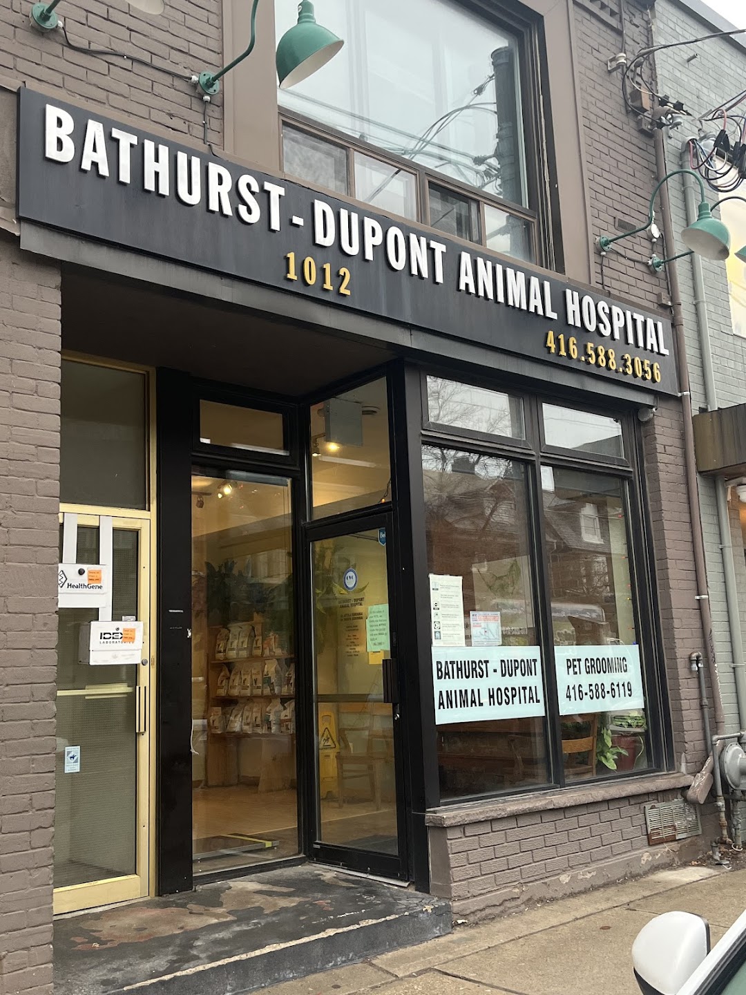 Bathurst-Dupont Animal Hospital storefront on Bathurst St, Toronto